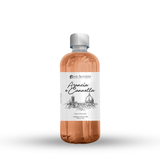 David Alexander Professional Cosmetics  Rezervă Odorizant de Cameră Portocală și Scorțișoară 500 ml – Căldură și Condimente