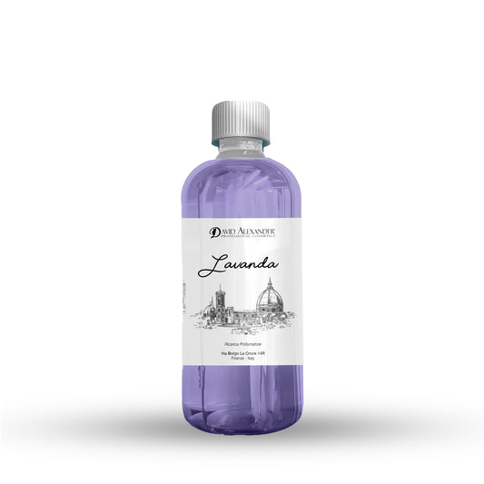 David Alexander Professional Cosmetics  Rezervă Odorizant de Cameră Lavandă 500 ml – Floral, Relaxant, Artizanal