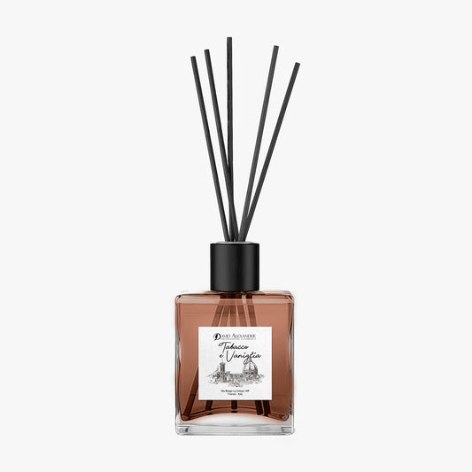 David Alexander Professional Cosmetics Odorizant de Cameră cu Bețișoare Tabac și Vanilie – Cald, Învăluitor, Elegant