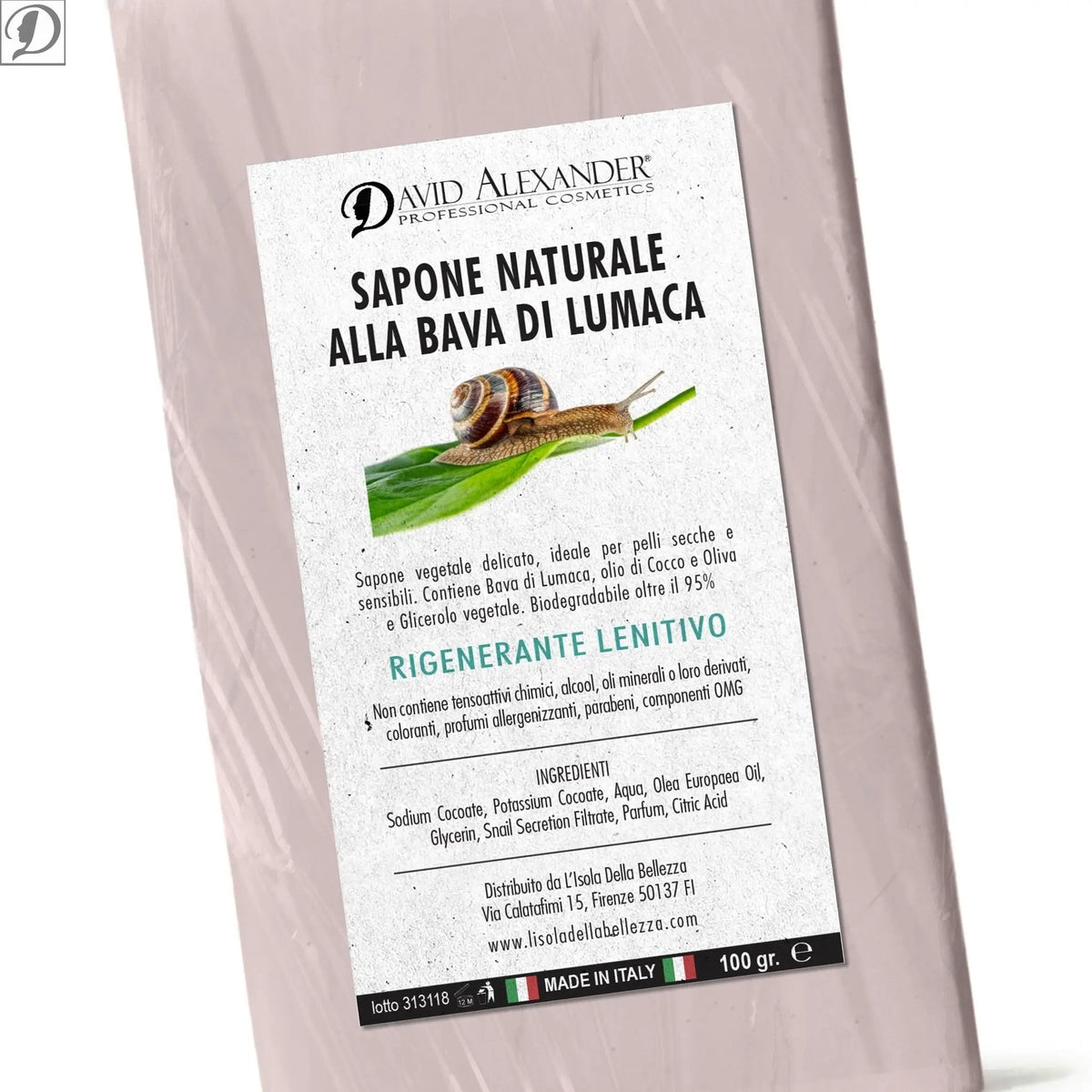 SAPONE VEGETALE ALLA BAVA DI LUMACA - david alexander skin lab