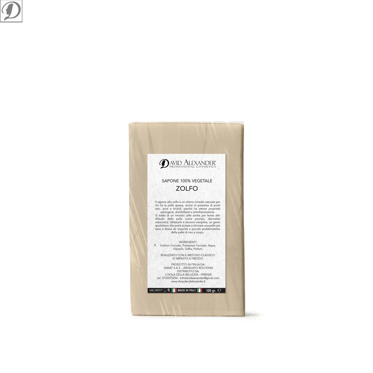 SAPONE VEGETALE ALLO ZOLFO - david alexander skin lab